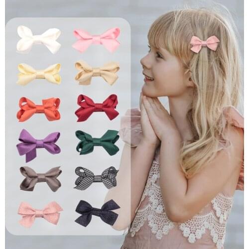 1 PC Cotto Ribbon Girls Hairclips Multi Colors Glitter Bowknot Hairpin Full Line Barrettes Safety Baby Bebe Hair Accessories