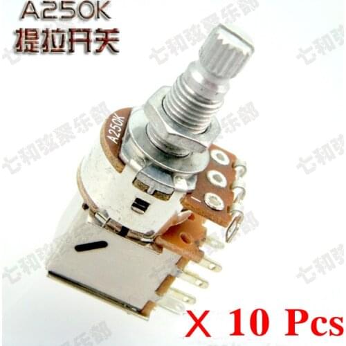 10 Pcs A250K Push Pull Guitar Control Pot Potentiometer Guitar parts