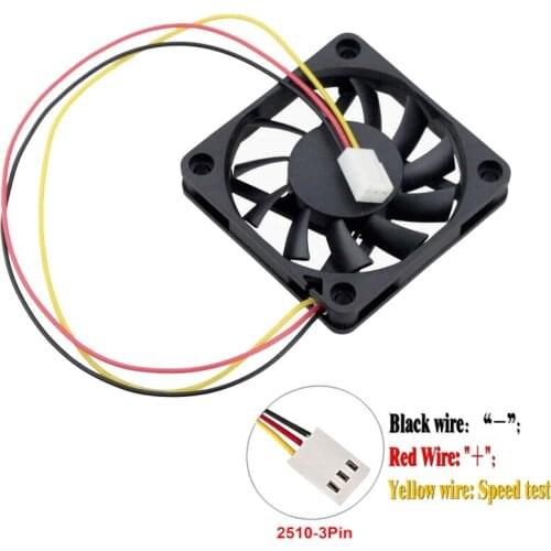 100PCS GDSTIME 60mm PC CPU Cooling Fan 12V 3 Pin 60x60x10mm 6CM 6010 Brushless DC Computer Case Cooler