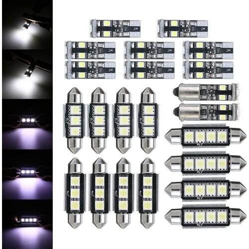 22pcs Car LED Interior Light Upgrade Kit White 6000K Auto Reading Dome Tail Number Plate Lamp For BMW E46 3 Series