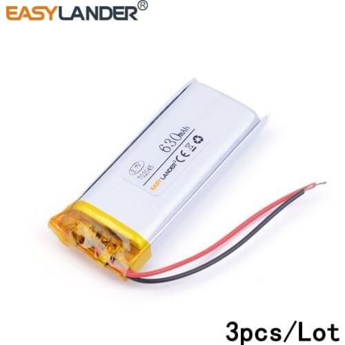 3pcs /Lot 702045 3.7v lithium Li ion polymer rechargeable battery MP5 MP4 wireless WIFI digital products medical device 630mAH