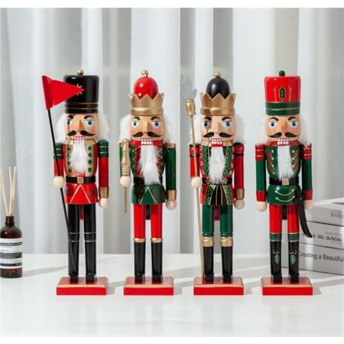 38cm Christmas King Nutcracker Flag Soldier Puppets Exquisite Painted Nutcracker Children Christmas Gift Toy ht185