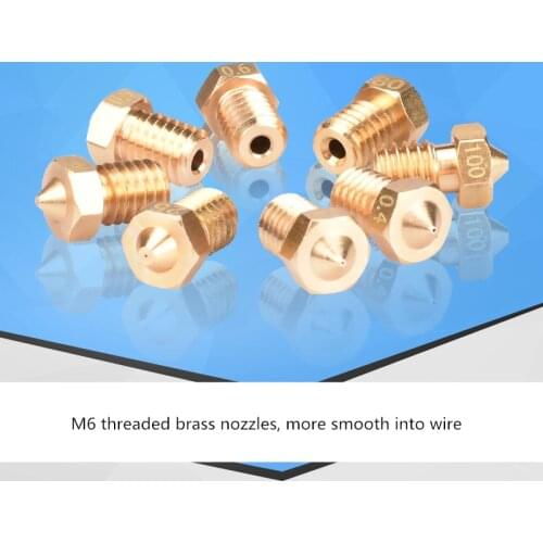 5pcs 3D printer accessories full metal nozzle M6 thread brass engraving nozzle 3.0mm