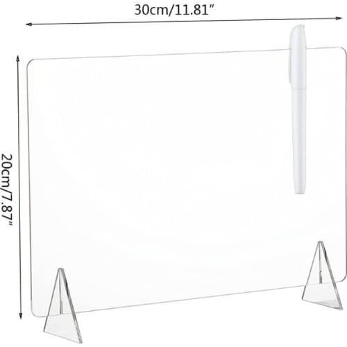 Acrylic Erasable Message Board Cover Flyer Document Paper Display Stand Transparent Home Message Board Desk Decoration