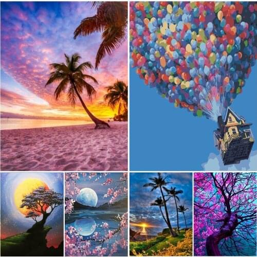 DIY 5D Diamond Painting Full Square Landscape Tree Cross stitch Mosaic Picture of Rhinestones Decor Diamond Embroidery Scenery