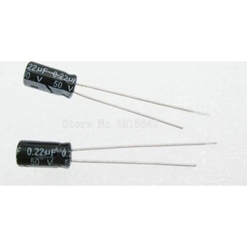 20PCS/LOT 0.22uF 50V Aluminum electrolytic capacitor 50v 0.22uf 4*7 Electrolytic capacitor