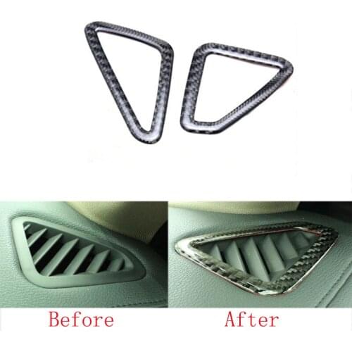 Car accessories 2x 100% Carbon Fiber Front Air Vent Outlet Frame Cover Trim For BMW X6 F16 2015-2017 & X5 F15 2014-2017