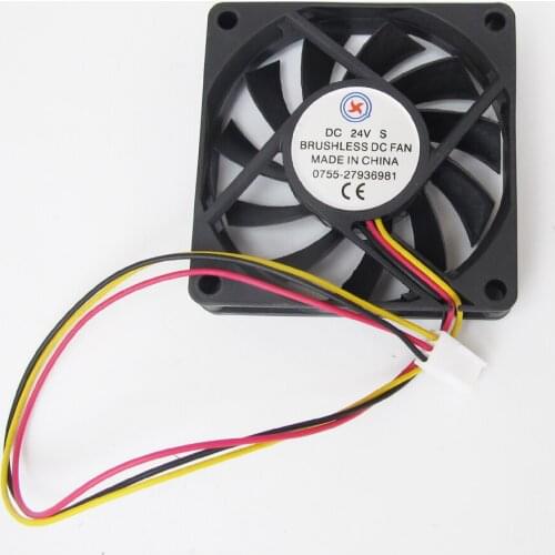 1pc Brushless DC Cooling Fan 70x70x15mm 70mm 7015 11 blades 24V 3pin Connector