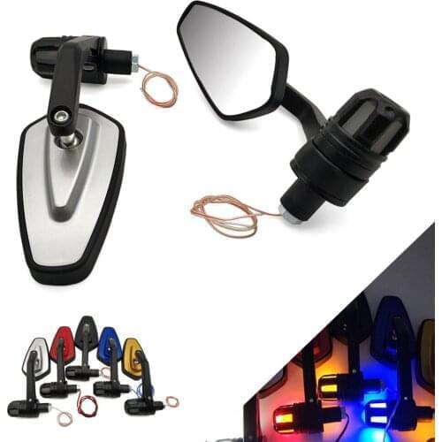 For YAMAHA tdm 900 850 mt125 mt03 mt01 mt 125 03 01 xt660 Motorcycle Side Mirror LED Handle Bar End Mirrors Turn Signal light