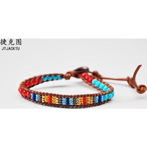 4mm facted coral seed beads wrap bracelet for girl