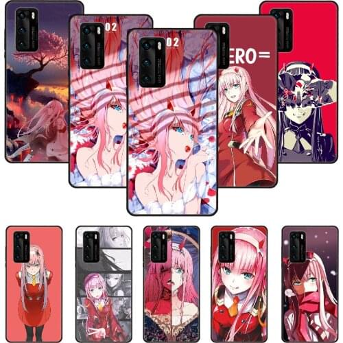 Phone Case For Huawei P20 P30 P40 P Smart Z + P10 Mate 30 10 20 Lite Pro Black Cover Funda Fashion Zero Two Darling in the Fran