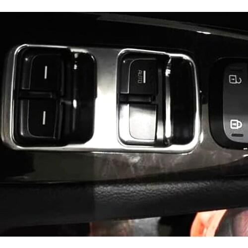 For Kia Optima K5 2016 2017 Car Internal Door Window Lifter Controller Button Trim Decorative Bezels Matte Auto Parts 4PCS/SET