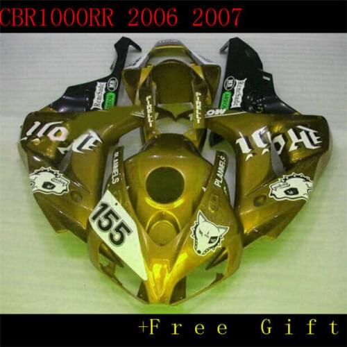 Dor-gold white yellow orange white 100% fit for fairings CBR1000RR 06 07 white blue red mold fairing kit CBR1000RR 2006 2007