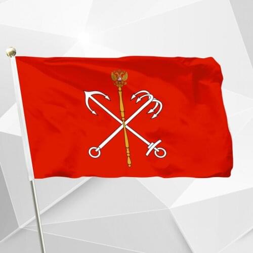 Russia Saint Petersburg Flag 90x150cm 3x5ft 120g 100D Free Shipping 60x90cm 21x14cm Banner