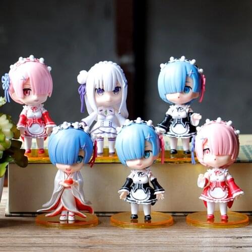 HOT 10CM Random Style Wine Glass Ram Sexy Girls Re Life In A Different World From Zero Anime PVC Rem MODEL Anime Toys Gift