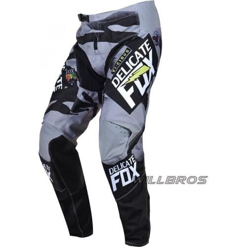 Delicate Fox 180 Vicious Pants Motocross Racing Trousers MX Dirt Bike Mountain Bicycle Offroad Cycling Grey Mens