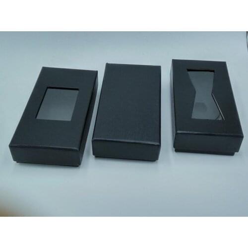 Classic Black Tie Box Bow Tie Necktie Tie Gift Boxes Mens Tie Packaging Disply Storage Cases 3 Styles Window Top 100pcs SN417