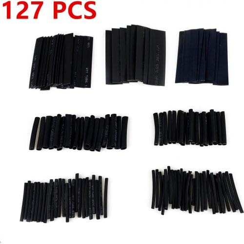 127 Pcs Heat Shrink Tube Sleeving Protection Kit Waterproof Polyolefin Electrical Wire Cable Insulation Wrap Shrinkage 2:1