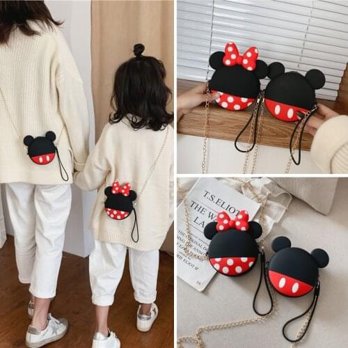 Cute Cartoon Coin Purses Fashion Mini Chain One Shoulder Bags Portable Small Change Wallet Adult Kids Soft Silicone Money Pouch