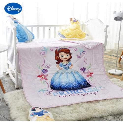 Summer Quilt Comforters Disney Sofia Princess Character Bedding Cotton Fabric Wowen 120*150cm Baby Crib Girls Cot Bed Decor Pink