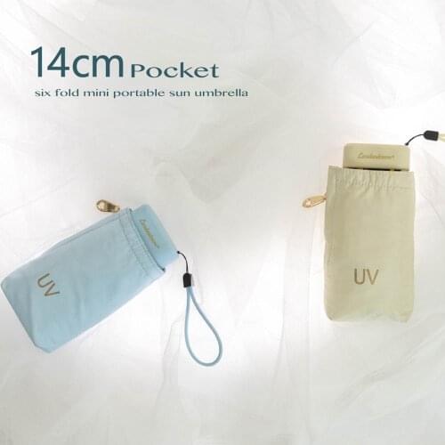 Cute Mini Umbrella Rain Women UV Protection Portable Pocket Sun Umbrellas Girls Windproof Travel Six Folding Umbrella Parasol