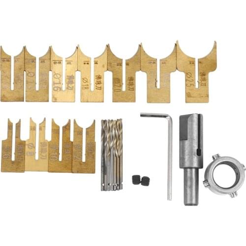 Wooden Beads Drill Bit Ball Blade Milling Cutter Set 24Pcs Cemented Carbide Spherical Buddha Beads Woodworking Tool Kit