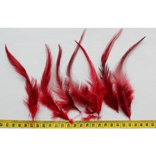 600pcs Selected Red Rooster Saddle Feather Hair Extensions Pack 4-6" for diy
