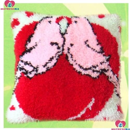 Latch Hook kits cartoon Pillowcase Cushion Latch Hook Rug Kits DIY Needlework Unfinished Handmade Accessories 3d Printed Canvas