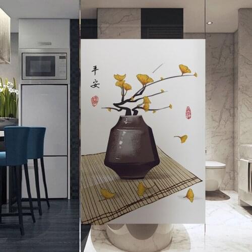Window stickers balcony windowsill bedroom translucent opaque Chinese bathroom living room bathroom Self-adhesive glass