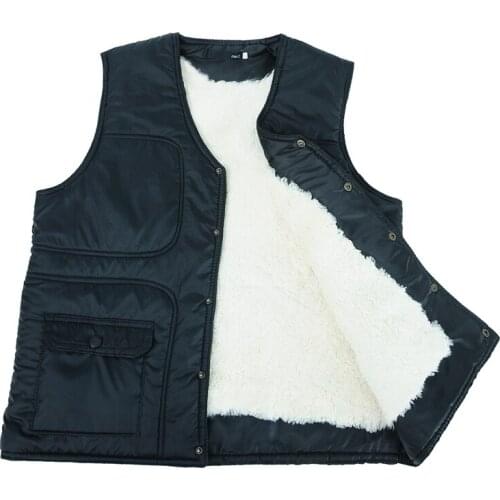 Autumn and winter Mens berber fleece wool vest quinquagenarian male fur waistcoat winter thicken warm fur vest plus size