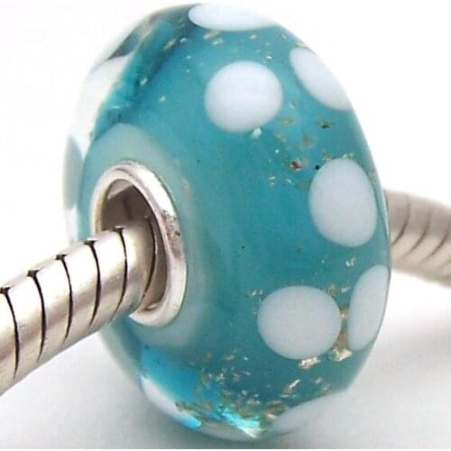 PJG2053 100% S925 Sterling Silver Beads Murano Glass beads Fit European Charms Bracelet charms diy jewelry Lampwork GlassBeads