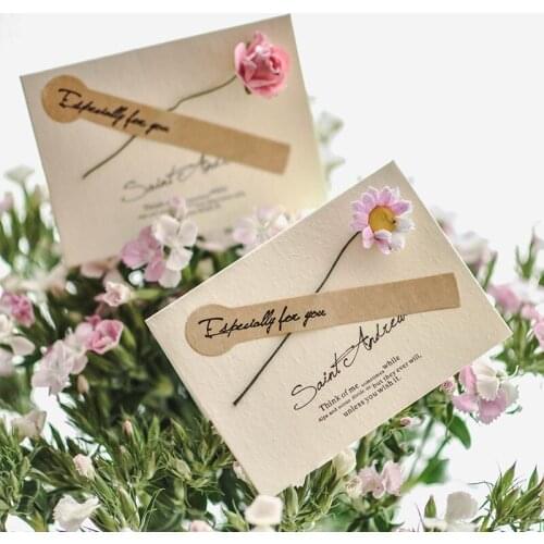 Rose dried flower greeting card wedding invitation label literary fresh bridal gift greeting card event party birthday supplies