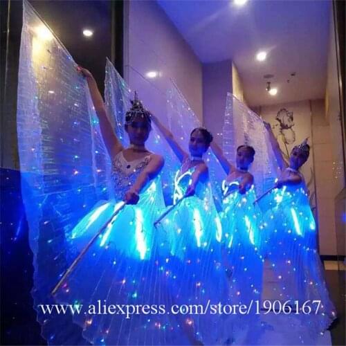 Led Luminous Evening Party Ballet Dress Women Stage Costumes Light Up Performance Clothes Christmas Halloween Led Clothing