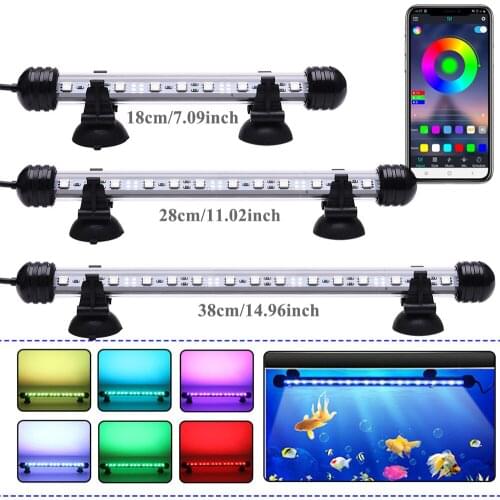LED Aquarium Light Underwater RGB LED Lights for Fish Tank Million Vibrant Colors LED Fish Tank Light with Bluetooth APP Control