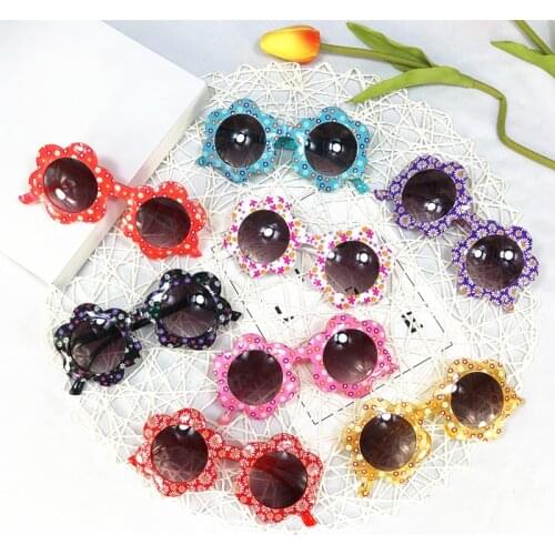 Vintage Kids Sunglasses Child Sun Glasses Round Flower Gafas Baby Children UV400 Sport Sunglasses Girls Boys Oculos De Sol