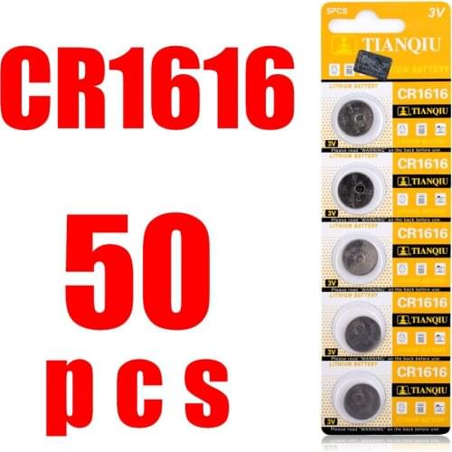 YCDC 50PCS 3V Lithium Button Coin Cells Batteries CR1616 BR1616 ECR1616 5021LC DL1616 Disposable Battery Bulk Lot for watch