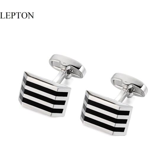 LEPTON Cat Eye Stone Cufflinks Low-Key Luxury Black Opal Cuff Links and Tuxedo Shirt Cufflink For Mens Wedding Business Gifts