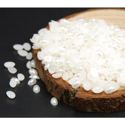 4*6MM Flat Base Pearl The Shape Of Half Round Craft ABS Imitation Pearl Nail Art DIY Decoration 1000Pcs/Bag