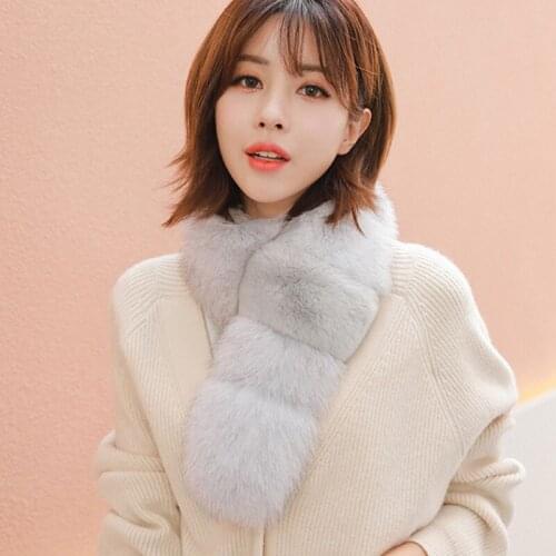 Womens Real Fox Fur Scarfs Fashionable Luxury Winter Russia Girl Scarves Woman High Quality Pure Natural Genuine Fox Fur Scarf