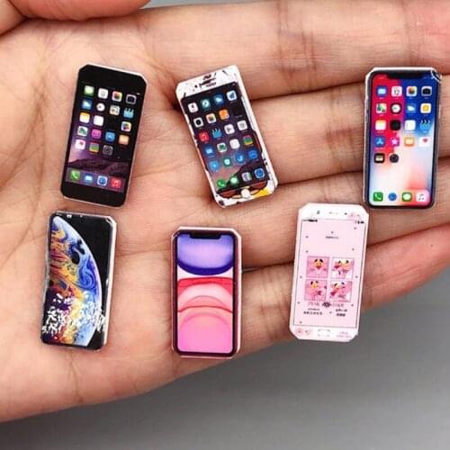 1PC Dollhouse Miniature Mobile Phone Model Toys Doll House Accessories For Dollhouse Decoration Random