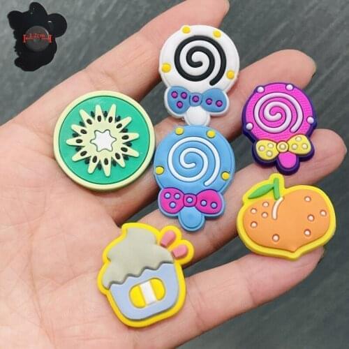 1PCS PVC Cartoon Food Fruit Fridge Magnetic Sticker Lollipops Kiwi Peaches Cake Refrigerator Magnets Kids Gifts Stationery Toy