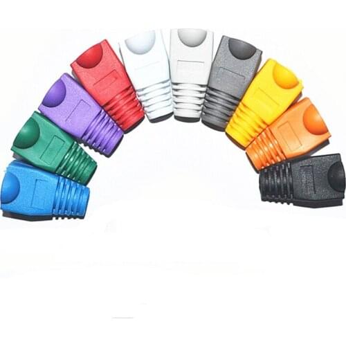 100 Pcs Mixed Color CAT5E CAT6 8P8C RJ45 Ethernet Network Cable Cap Strain Relief Boots Cable Connector Plug Cover