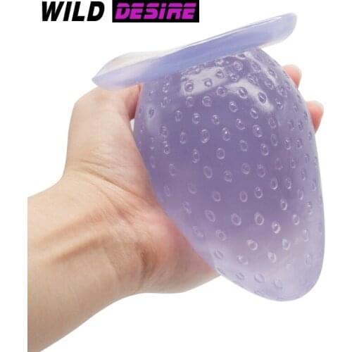 12.5*7.5cm Sex Shop Big Large Strawberry Anal Plug Butt With Suction Cup Rough Surface Expansion Sex Toys For Women Masturbator