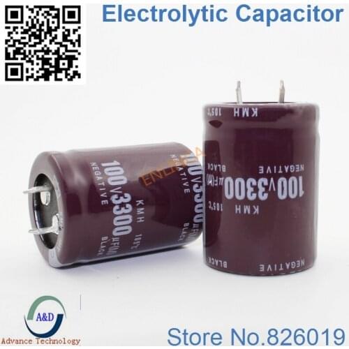 3pcs/lot 100V 3300UF Radial DIP Aluminum Electrolytic Capacitors size 30*40 3300UF 100V Tolerance 20