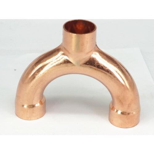 32x1.6x110mm Copper End Feed Equal Y 3 Ways Welding Pipe Adapter Fitting Air Conditioner Refrigeration Gas Water Oil