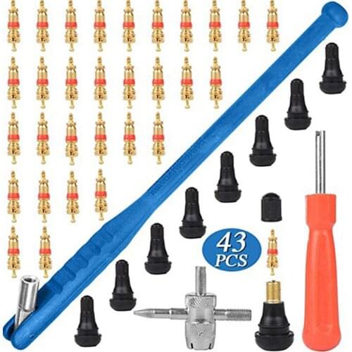 43pcs/Set Car Tyre Valve Repair Tool Kit Motorcycles Installation Tools Electric Vehicles Accessoires Tyre Valve Core Remover
