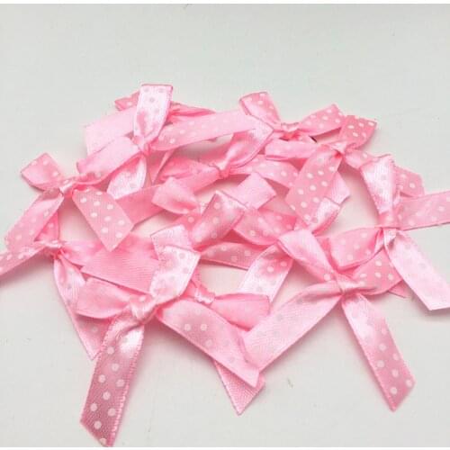 50pcs 10mm Dots Ribbon Mini Tail Bows Handmade Wedding Decorative Bow Butterfly Ties For Doll Hair Accessories
