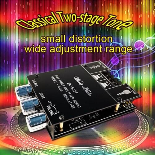 502T TPA3116D2 Bluetooth-compatible 5.0 Subwoofer Amplifier Board 2.0 Channel High Power Audio Stereo 2*50W Bass AMP
