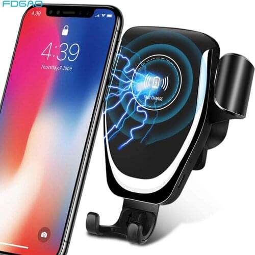 FDGAO 10W Qi Wireless Car Charger For iPhone 11 Pro X XS Max XR 8 Air Vent Fast Charging Car Phone Holder For Samsung S20 S10 S9