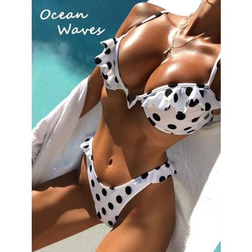 Bikinis 2021 Ruffle Swimwear Women Dot Sexy Swimsuit Push Up Bikini Set Bathing Suit Floral Stripe Beachwear Brazilian Biquinis